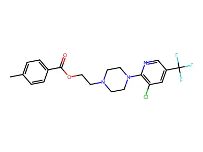 2-{4-[3-chloro-5-(trifluoromethyl)-2-pyridinyl]piperazino}ethyl 4-methylbenzenecarboxylate structure
