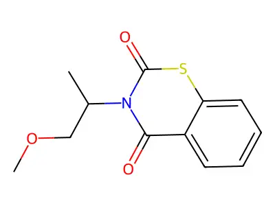 3-(2-methoxy-1-methylethyl)-2H-1,3-benzothiazine-2,4(3H)-dione structure
