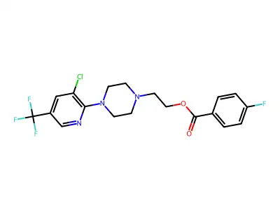 2-{4-[3-chloro-5-(trifluoromethyl)-2-pyridinyl]piperazino}ethyl 4-fluorobenzenecarboxylate structure