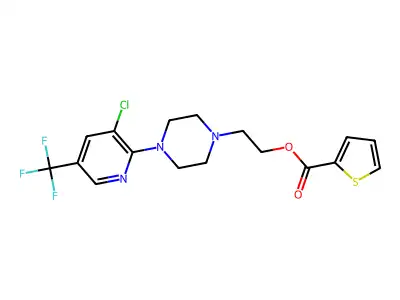 2-{4-[3-chloro-5-(trifluoromethyl)pyridin-2-yl]piperazin-1-yl}ethyl thiophene-2-carboxylate structure