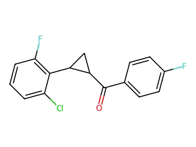 [2-(2-Chloro-6-fluorophenyl)cyclopropyl](4-fluorophenyl)methanone structure