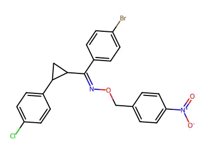 1-(4-bromophenyl)-1-[2-(4-chlorophenyl)cyclopropyl]-N-[(4-nitrophenyl)methoxy]methanimine structure
