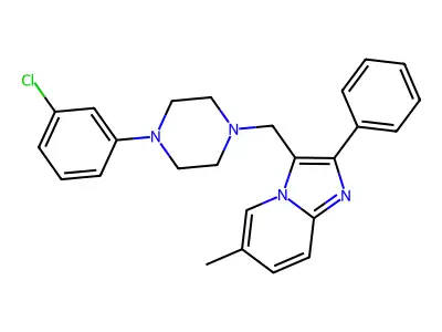 3-{[4-(3-Chlorophenyl)piperazino]methyl}-6-methyl-2-phenylimidazo[1,2-a]pyridine structure
