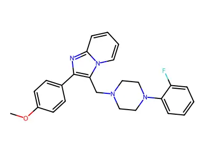 3-{[4-(2-fluorophenyl)piperazino]methyl}-2-(4-methoxyphenyl)imidazo[1,2-a]pyridine structure