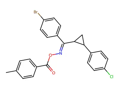 [[(4-bromophenyl)-[2-(4-chlorophenyl)cyclopropyl]methylidene]amino] 4-methylbenzoate structure