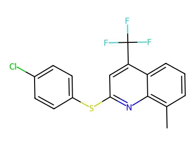 4-Chlorophenyl 8-methyl-4-(trifluoromethyl)-2-quinolinyl sulfide structure