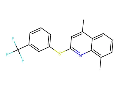 4,8-Dimethyl-2-{[3-(trifluoromethyl)phenyl]sulfanyl}quinoline structure