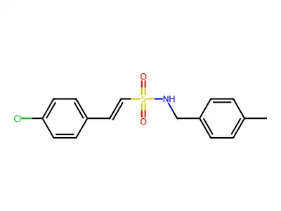 (E)-2-(4-chlorophenyl)-N-(4-methylbenzyl)-1-ethenesulfonamide structure