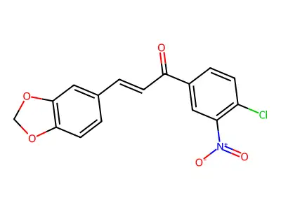 3-(1,3-Benzodioxol-5-yl)-1-(4-chloro-3-nitrophenyl)prop-2-en-1-one structure