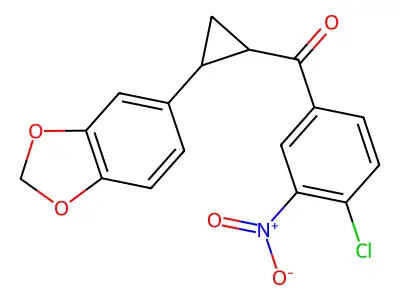 [2-(1,3-Benzodioxol-5-yl)cyclopropyl](4-chloro-3-nitrophenyl)methanone structure