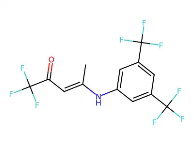 4-[3,5-Bis(trifluoromethyl)anilino]-1,1,1-trifluoropent-3-en-2-one structure
