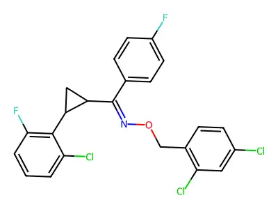1-[2-(2-chloro-6-fluorophenyl)cyclopropyl]-N-[(2,4-dichlorophenyl)methoxy]-1-(4-fluorophenyl)methanimine structure