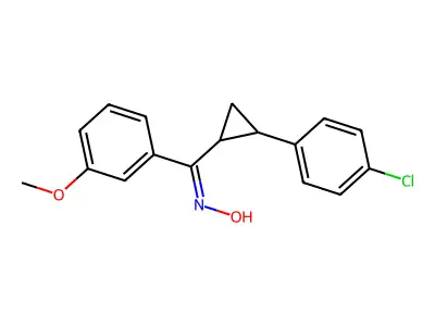 N-[[2-(4-chlorophenyl)cyclopropyl]-(3-methoxyphenyl)methylidene]hydroxylamine structure