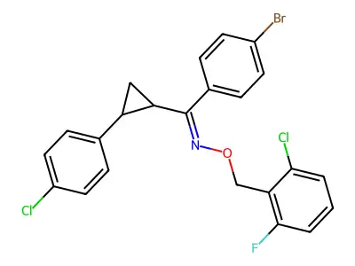 1-(4-bromophenyl)-N-[(2-chloro-6-fluorophenyl)methoxy]-1-[2-(4-chlorophenyl)cyclopropyl]methanimine structure