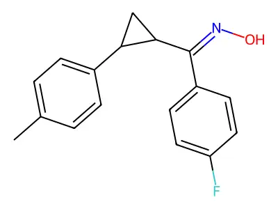 N-[(4-fluorophenyl)-[2-(4-methylphenyl)cyclopropyl]methylidene]hydroxylamine structure