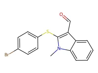 2-[(4-bromophenyl)sulfanyl]-1-methyl-1H-indole-3-carbaldehyde structure