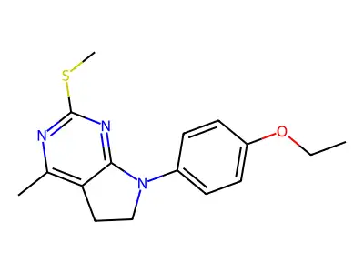 ethyl 4-[4-methyl-2-(methylsulfanyl)-5,6-dihydro-7H-pyrrolo[2,3-d]pyrimidin-7-yl]phenyl ether structure