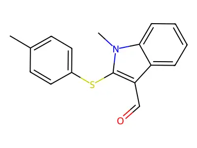 1-methyl-2-[(4-methylphenyl)sulfanyl]-1H-indole-3-carbaldehyde structure