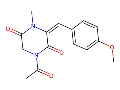 1-Acetyl-3-[(4-methoxyphenyl)methylidene]-4-methylpiperazine-2,5-dione structure