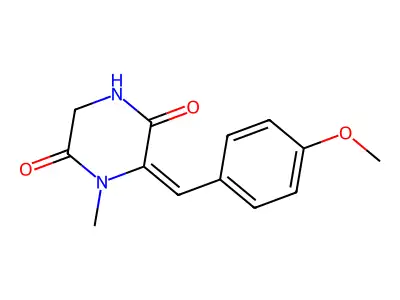 6-[(4-Methoxyphenyl)methylidene]-1-methylpiperazine-2,5-dione structure