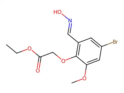 Ethyl 2-{4-bromo-2-[(hydroxyimino)methyl]-6-methoxyphenoxy}acetate structure