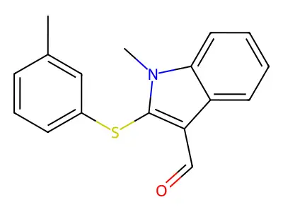 1-methyl-2-[(3-methylphenyl)sulfanyl]-1H-indole-3-carbaldehyde structure