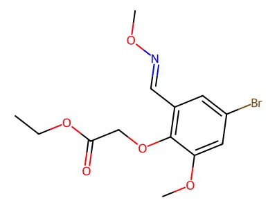 Ethyl 2-{4-bromo-2-methoxy-6-[(methoxyimino)methyl]phenoxy}acetate structure