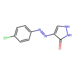 1H-pyrazole-4,5-dione 4-[N-(4-chlorophenyl)hydrazone] structure