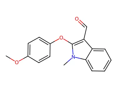 2-(4-methoxyphenoxy)-1-methyl-1H-indole-3-carbaldehyde structure