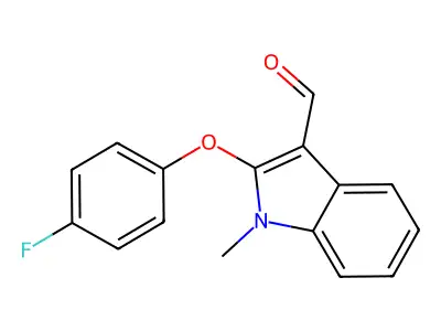 2-(4-fluorophenoxy)-1-methyl-1H-indole-3-carbaldehyde structure