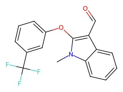 1-Methyl-2-[3-(trifluoromethyl)phenoxy]-1H-indole-3-carbaldehyde structure