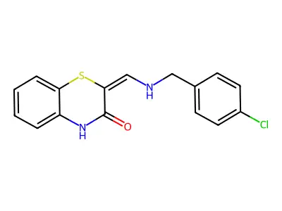 2-[[(4-chlorophenyl)methylamino]methylidene]-4H-1,4-benzothiazin-3-one structure