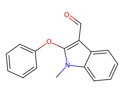 1-methyl-2-phenoxy-1H-indole-3-carbaldehyde structure