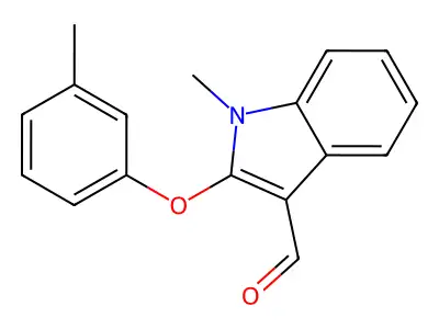 1-methyl-2-(3-methylphenoxy)-1H-indole-3-carbaldehyde structure