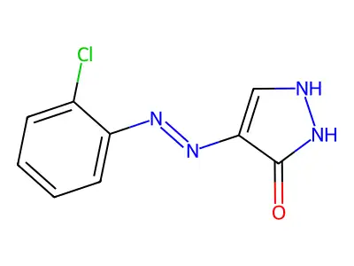 1H-pyrazole-4,5-dione 4-[N-(2-chlorophenyl)hydrazone] structure