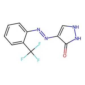 1H-pyrazole-4,5-dione 4-{N-[2-(trifluoromethyl)phenyl]hydrazone} structure