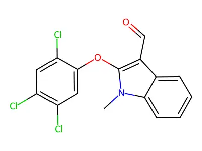 1-methyl-2-(2,4,5-trichlorophenoxy)-1H-indole-3-carbaldehyde structure