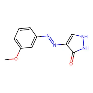 1H-pyrazole-4,5-dione 4-[N-(3-methoxyphenyl)hydrazone] structure