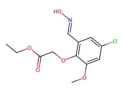 Ethyl 2-{4-chloro-2-[(hydroxyimino)methyl]-6-methoxyphenoxy}acetate structure