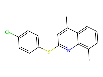 4-Chlorophenyl 4,8-dimethyl-2-quinolinyl sulfide structure