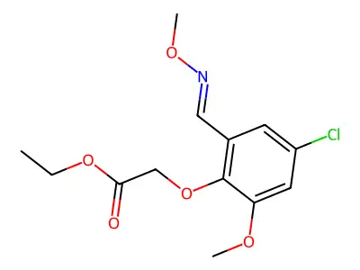 Ethyl 2-[4-chloro-2-methoxy-6-(methoxyiminomethyl)phenoxy]acetate structure