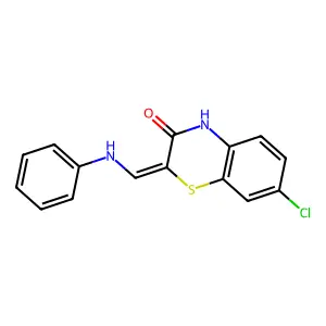 (2E)-2-(anilinomethylidene)-7-chloro-4H-1,4-benzothiazin-3-one structure