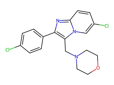 6-Chloro-2-(4-chlorophenyl)-3-(morpholinomethyl)imidazo[1,2-a]pyridine structure