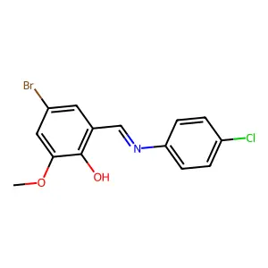 4-Bromo-2-{[(4-chlorophenyl)imino]methyl}-6-methoxyphenol structure