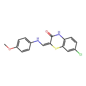 (2E)-7-chloro-2-[(4-methoxyanilino)methylidene]-4H-1,4-benzothiazin-3-one structure