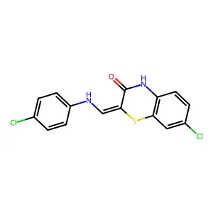(2E)-7-chloro-2-[(4-chloroanilino)methylidene]-4H-1,4-benzothiazin-3-one structure
