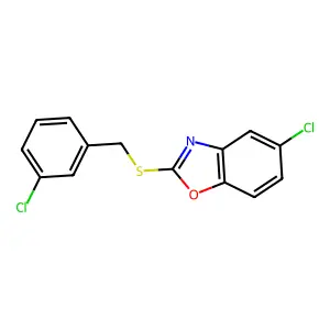 5-Chloro-2-[(3-chlorobenzyl)sulfanyl]-1,3-benzoxazole structure