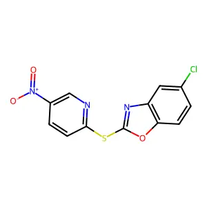 5-Chloro-2-[(5-nitro-2-pyridinyl)sulfanyl]-1,3-benzoxazole structure