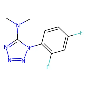 N-[1-(2,4-difluorophenyl)-1H-1,2,3,4-tetraazol-5-yl]-N,N-dimethylamine structure