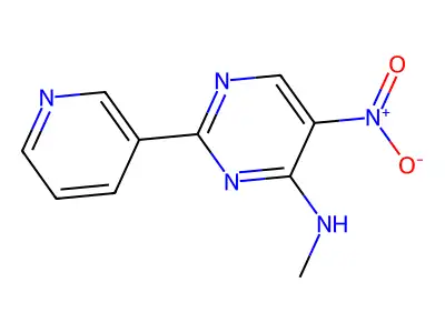 N-methyl-5-nitro-2-(3-pyridinyl)-4-pyrimidinamine structure